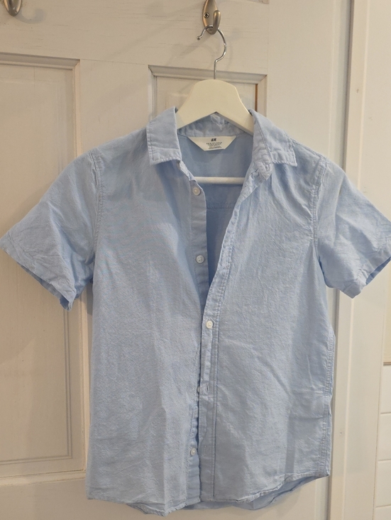 H&M Other - 3/25$ Boys H&M size 12 US  Pale Blue Short Sleeve Button-Down Shirt